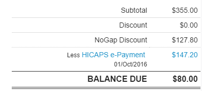 Automatic gap discount calculations