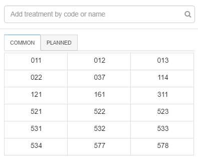A faster way of entering treatment codes
