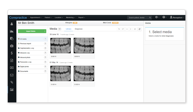 Online dental imaging software