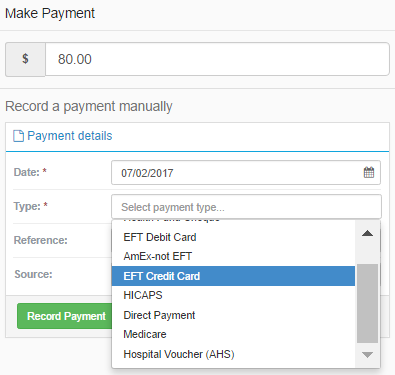 Record manual payments in a few clicks